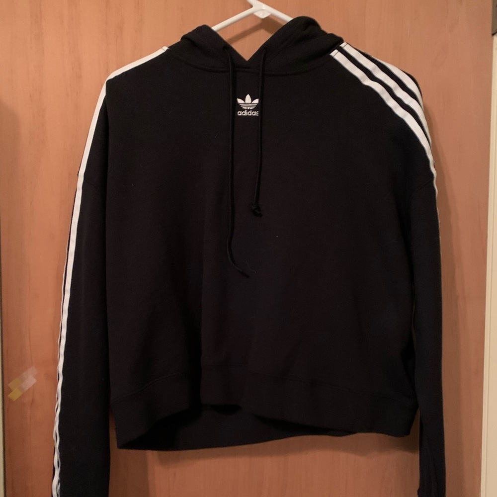 cropped black adidas hoodie, never worn